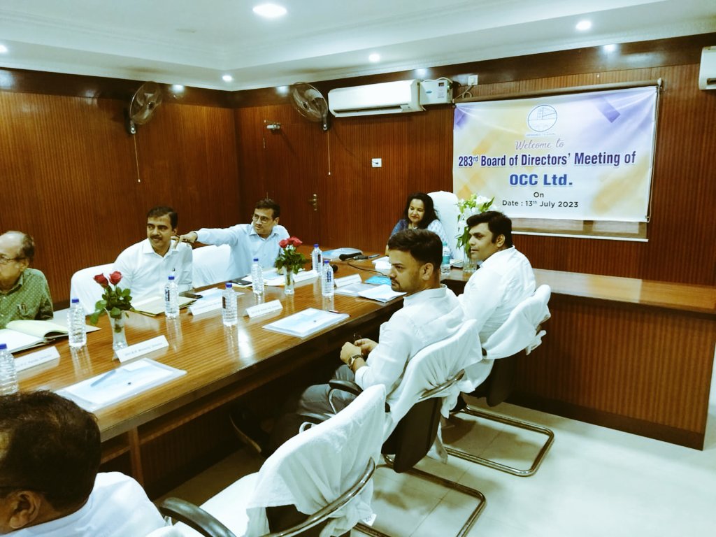 Amaresh_Patri's tweet photo. Attended #283th Board of Directors meeting of @OCC_Ltd as a director , In Chairmanship of DC cum Acs Dowr @ Smt Anu Garg . Many new initiatives, developmental proposals for conclusive development of the corporation were discussed.
@CMO_Odisha
@TukuniSahu
@_anugarg
@MoSarkar5T https://t.co/1eQI8pktNL