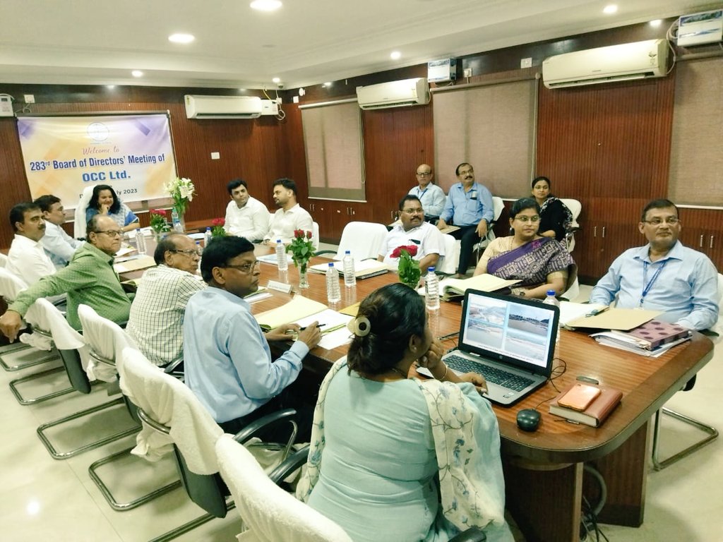 Amaresh_Patri's tweet photo. Attended #283th Board of Directors meeting of @OCC_Ltd as a director , In Chairmanship of DC cum Acs Dowr @ Smt Anu Garg . Many new initiatives, developmental proposals for conclusive development of the corporation were discussed.
@CMO_Odisha
@TukuniSahu
@_anugarg
@MoSarkar5T https://t.co/1eQI8pktNL