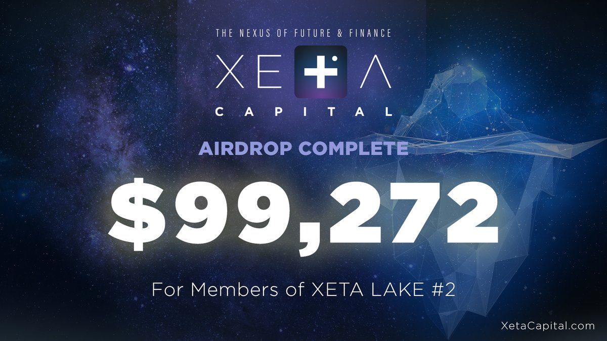 XETALLC's tweet photo. XETA LAKE #2 Airdrop Complete ✅

Experience the power of true #passiveincome with XETA Capital. 💫

Simply deposit your $X3TA tokens and watch your portfolio grow with regular stablecoin airdrops.

➕ https://t.co/8gb0AsvWJq