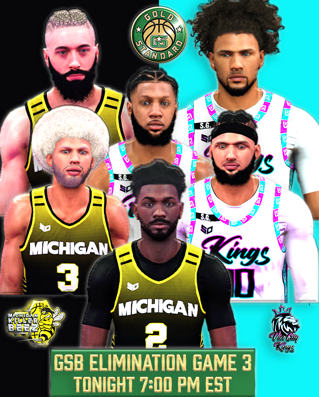 WatchGSB's tweet image. All comes down to this. Game 3. Elimination. Winner moves to the Championship. Loser goes home.

Tonight, 7pm EST

@KingsGSB x @KillerBeezGSB 
#2kcommunity