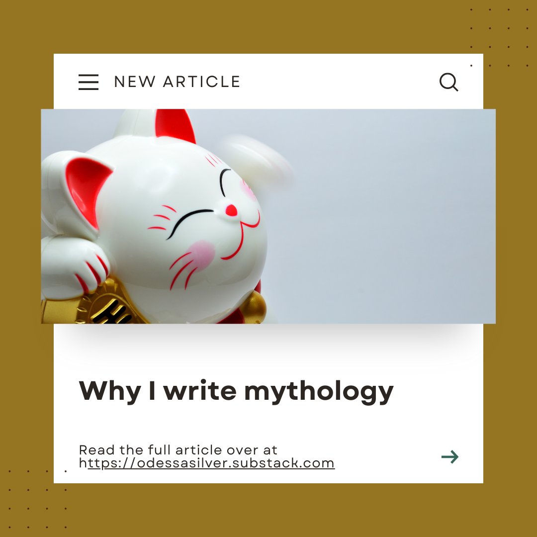 I've started adding articles over on my substack. these will give you all insights into my writing, and hopefully you'll learn more about the topics I write about too! Here is my first one: odessasilver.substack.com/p/why-i-write-…

#AuthorsOfTwitter #authorlife #mythology #Japan
