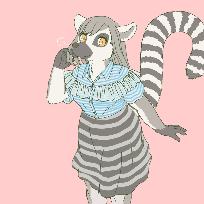 「しましますぎるワオキツネザル」|エカキ510（生物模倣組合）のイラスト