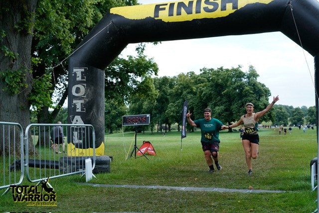 Ovacome's tweet photo. A big shout-out to Jenny and Jade, for taking on a 6k #TotalWarrior on 1 July for Ovacome’s essential services! 🚧 🏃‍♀️ The pair were competing in #support of their friend Emma, whose amazing appeal has so far raised £13,957 for our community 💕 We can’t thank you both enough! https://t.co/j4pHQhA5D8