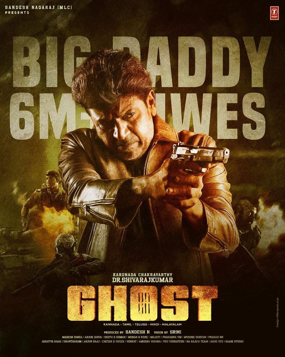 lordmgsrinivas's tweet image. Thank u for this poster 🙏
6M+ Views For O.G💥
Big Daddy Of All Masses🔥

Poster Design - @shreyank_arya
#Shivanna  #Shivarajkumar
#Drshivanna #kinoclouds #Drshivarajkumar
#Ghost #BigDaddy

@shivannaupdates