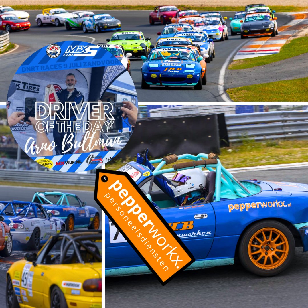 Driver Of The Day Mazda MX5 Cup : Arno Bultman van JHB Lijmwerken Utrecht stak er afgelopen zondag letterlijk met kop en schouders bovenuit! Gefeliciteerd! #trotse #sponsor #mazda #MX5 #zandvoort #racing #lijmwerken #JHB #Utrecht #Zwolle #Pepperworkx