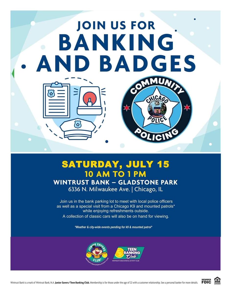 #Chicago
#NWSideChicago
#JeffersonPark
#GladstonePark
#EdisonPark
#OldIrving
#OldIrvingPark
#IrvingPark
#Wintrust
#CPD
#16thDistrict