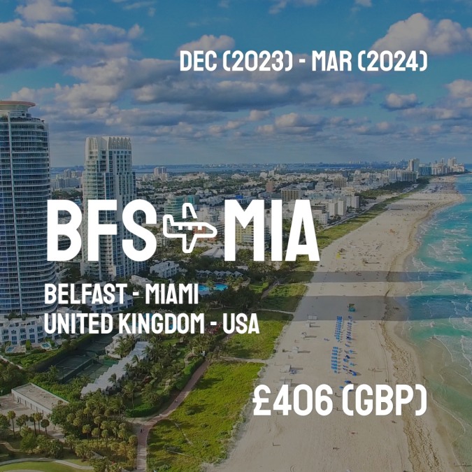 BFSCheapFly's tweet image. ✈️ Belfast (BFS) to Miami (MIA) for only £406 (GBP) roundtrip 💸
109 live dates on Adventure Machine. - get the app on iOS or Android #belfast #belfastcity #belfastireland #belfastfood #belfastblogger #belfastsink #belfastmaine