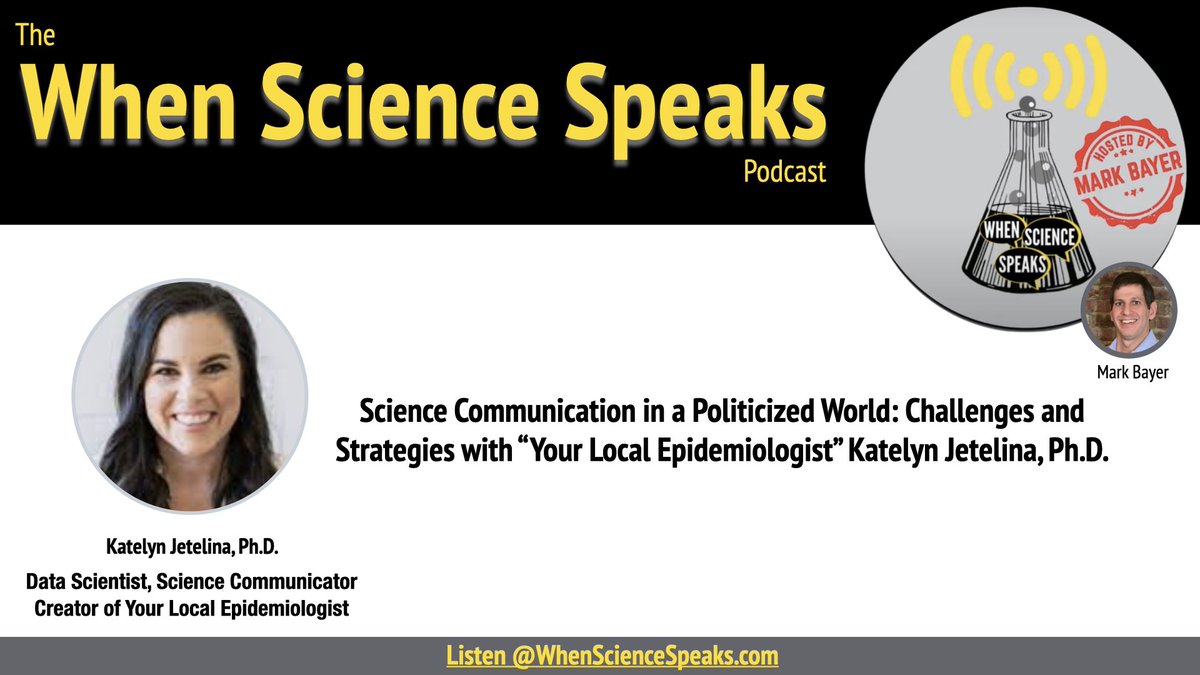 Mark Bayer (@bayerstrategic) on Twitter photo Hey scientists - Get keys to effectively communicating your science to the public - including to policymakers - on this week's episode featuring <a href="/dr_kkjetelina/">Katelyn Jetelina</a> whensciencespeaks.com/KatelynJetelina #sciencetwitter #communication Hey scientists - Get keys to effectively communicating your science to the public - including to policymakers - on this week's episode featuring <a href="/dr_kkjetelina/">Katelyn Jetelina</a> whensciencespeaks.com/KatelynJetelina #sciencetwitter #communication
