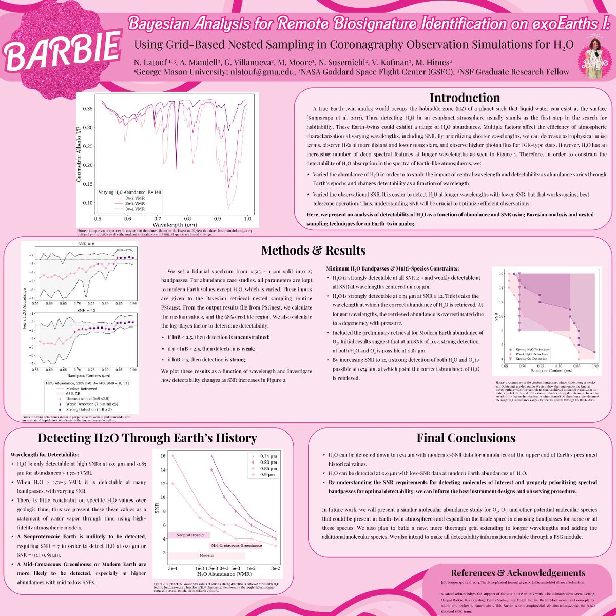 "There's a great poster you should see!" 🤩

"Ooh, where is it?" 🤔

"Just look for the pink one." 😀

I don't think anyone would doubt which poster it was.