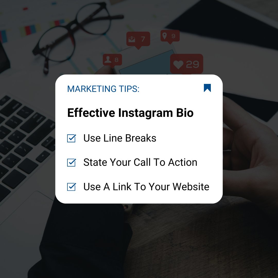 3 Tips for an Effective Instagram Bio

1. Use line breaks to make your bio easy to read and visually appealing.
2. Clearly state your call to action to encourage engagement.
3. Include a link to your website to drive traffic.

#908ent #socialmediatips #instagrambio #convert