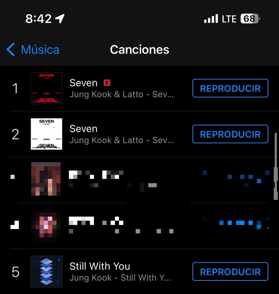 ARMYBogotaCol's tweet photo. #ARMYColombia, al momento así luce el chart de iTunes en el País

1. #SEVENbyJUNGKOOK v. explicita
2. #Seven_Jungkook v. limpia
5. #StillWithYou

Solo falta que reingrese la versión instrumental de Seven. Si pueden comprarla, háganlo por favor 😁
(https://t.co/eXNisoDHge) https://t.co/hJ6b3RLRPe