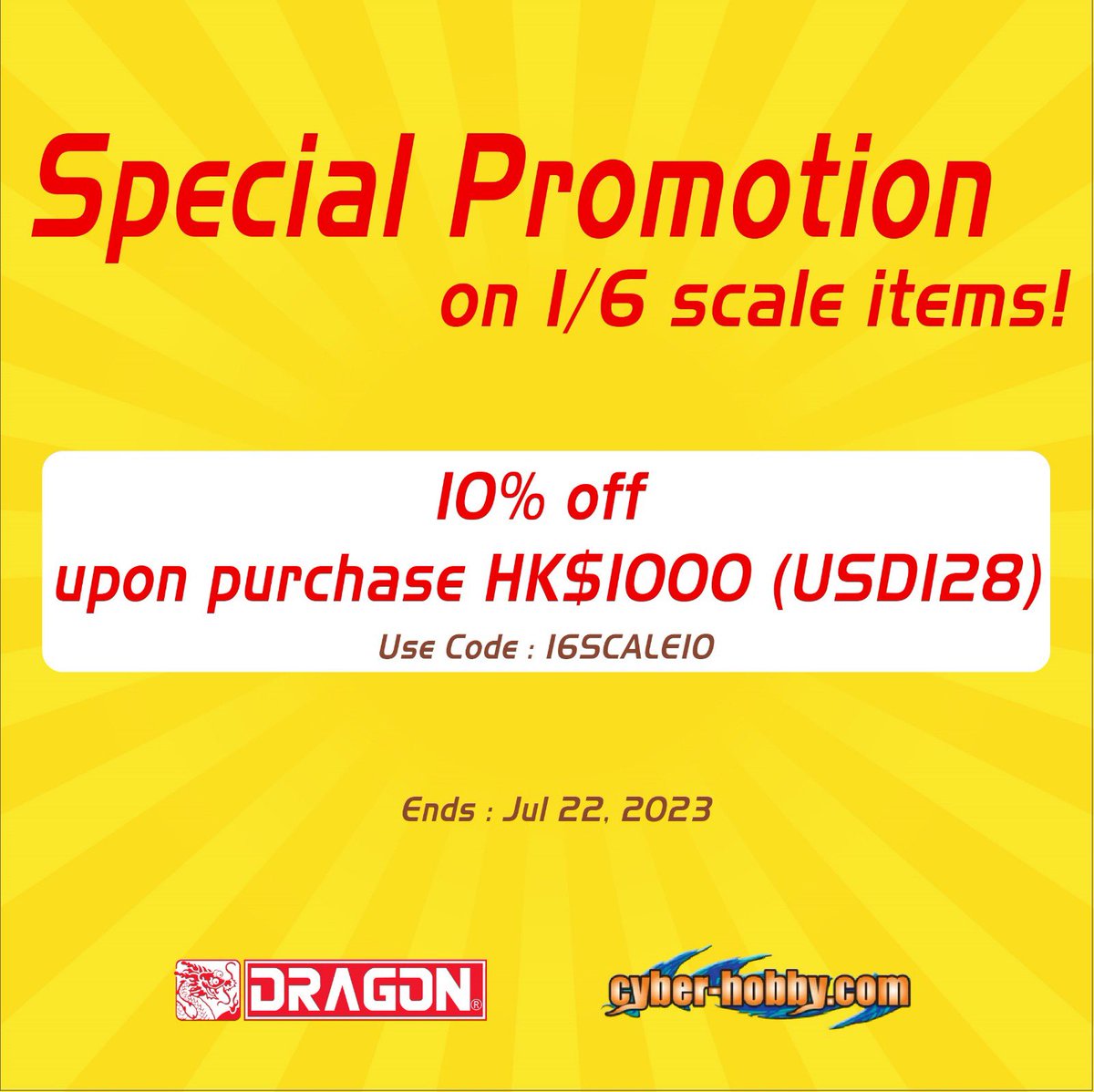DragonModels's tweet photo. 1/6 scale promotion!!
10% off upon purchase of HK$1,000 (USD 128) for all 1/6 scale items!
Promo code: 165SCALE10
Shop Now! https://t.co/cAJ1fafTdK
#dragonmodels #onesixthscale #actionfigures #weaponcollection #militaryactionfigures https://t.co/PBJtIDJms0
