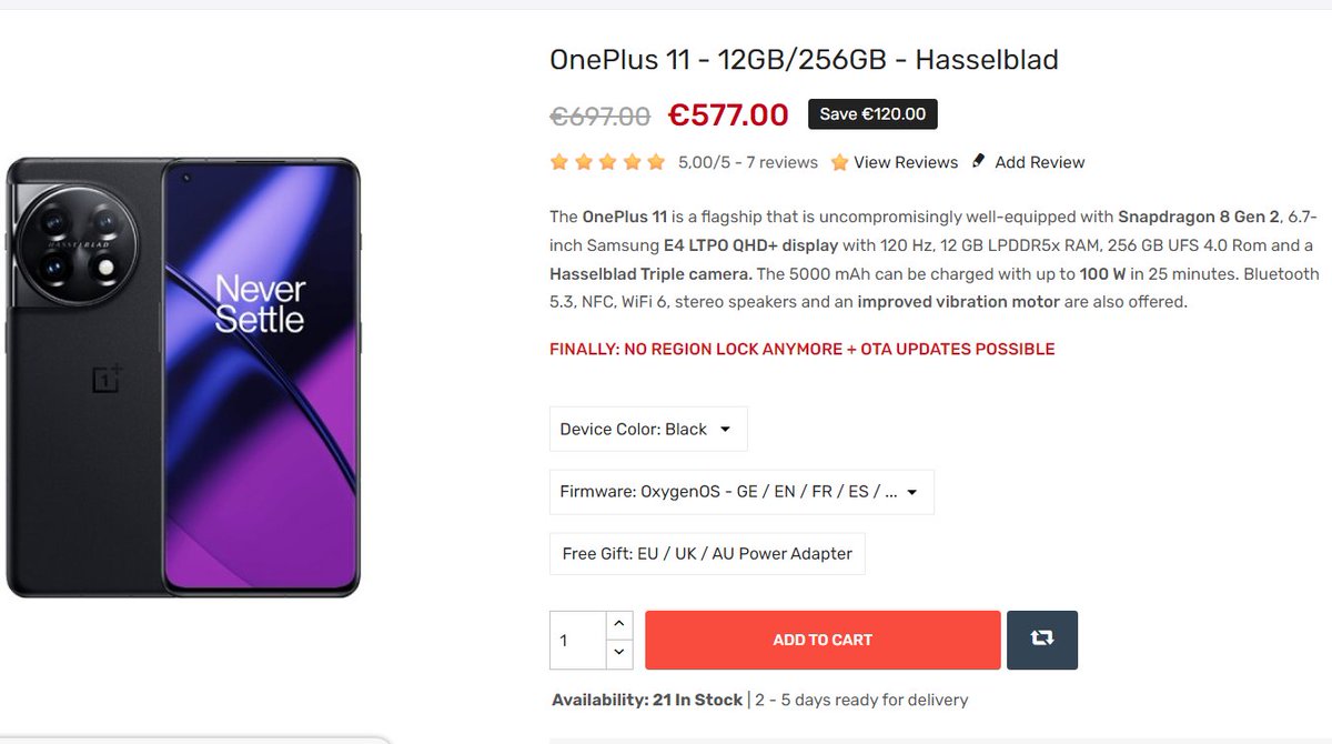 TechTabletscom's tweet photo. The hype for the Nothing Phone 2 seems a bit over the top, for 72 euros less you can get the OnePlus 11 with cooler running SD8Gen2, better screen resolution, larger battery, 4GB more RAM, double the storage + UFS 4.0 and faster charging. You can thank me later! 

Unless you need fancy LEDs 😀