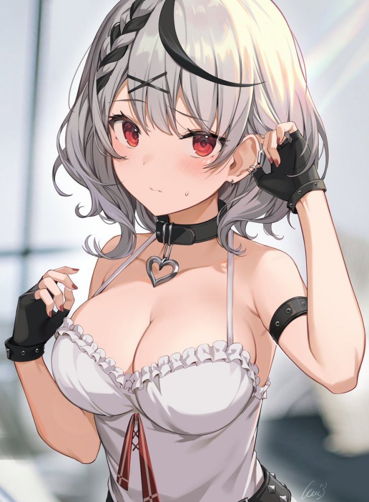 沙花叉クロヱ 「(⁠。⁠•̀⁠ᴗ⁠-⁠)⁠✧ついウッカリとガッチリと寝ていたのか。明日は早出仕事」|まるすのイラスト