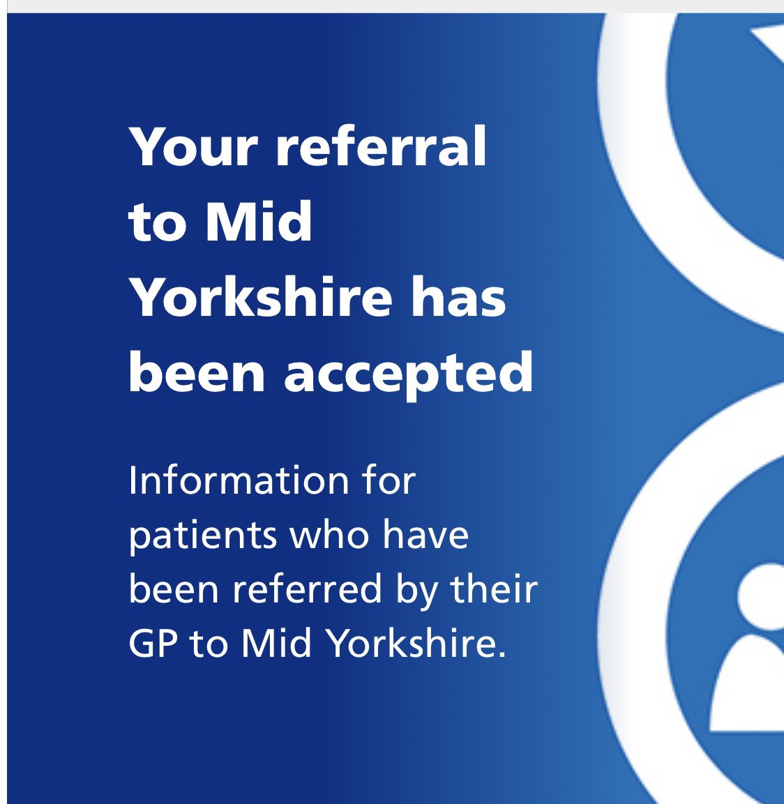 It’s coming … mid September ☺️ No more wondering, worrying or checking if your referral from a GP has been accepted by the Mid Yorkshire Hospitals… You’ll be sent notification from the hospital and information on how to prepare for you appointment. ☑️ #BetterCommunication