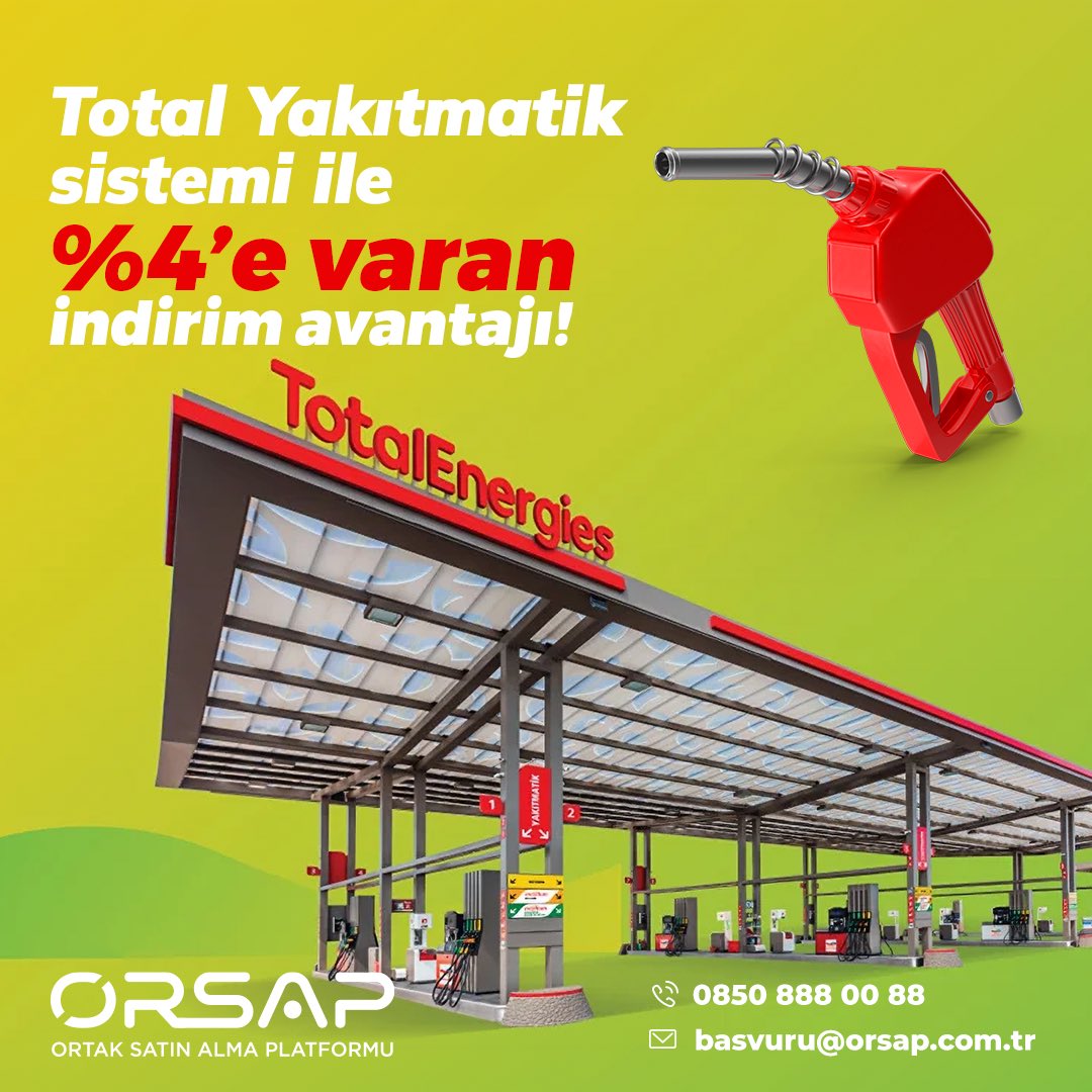 ORSAP’ın kazandıran dünyasında Total Yakıtmatik Sistemi ile akaryakıt yönetiminizi kolaylaştırıp kurumsal tasarruf sağlayabilirsiniz!

#orsap 
#ortaksatinalmaplatformu
#total
