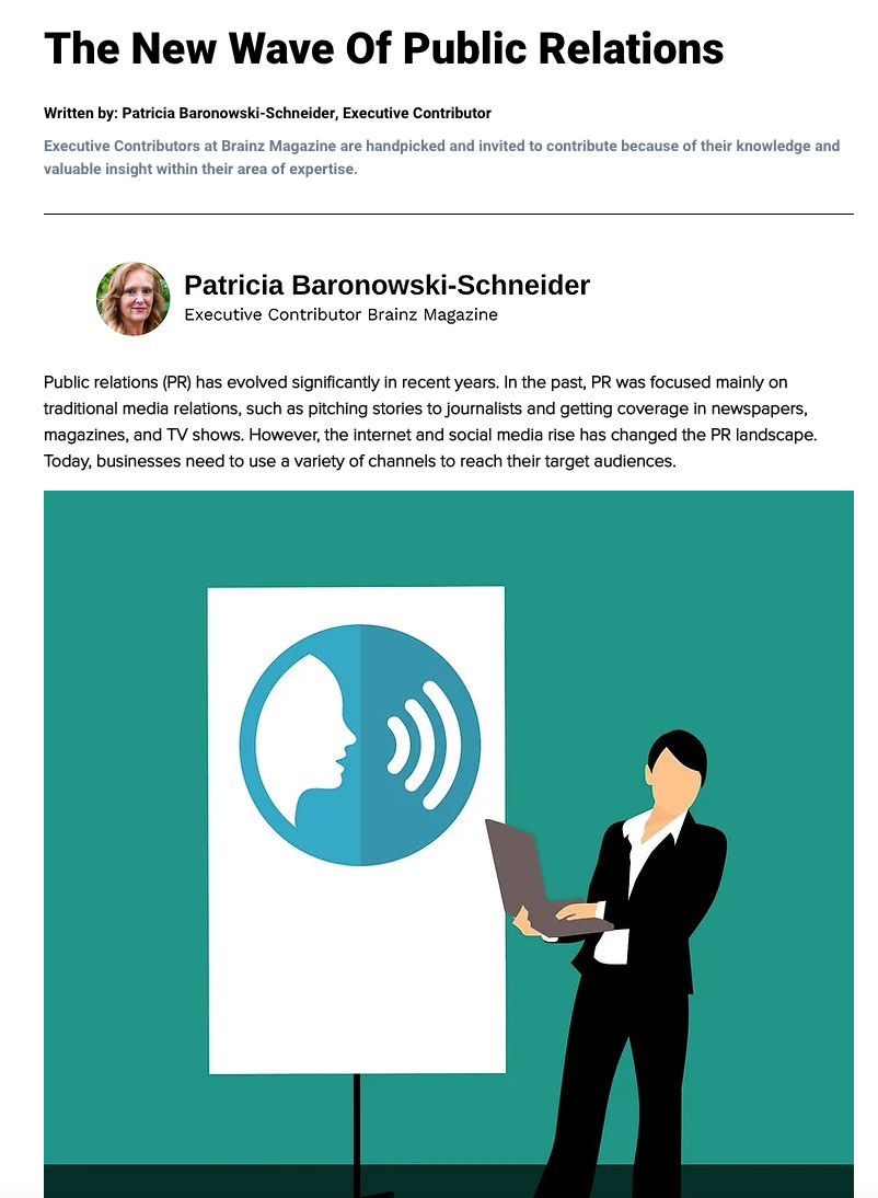 PristineAdvise1's tweet image. The New Wave Of Public Relations. brainzmagazine.com/post/the-new-w…. #PRevolution, #DigitalPR, #PRstrategy, #SocialMediaPR, #PRtrends, #NewPR, #PRdigital, #PRstrategy, #InfluencerPR, #PRandSocialMedia, #PRcampaigns, #OnlinePR, #PRsuccess