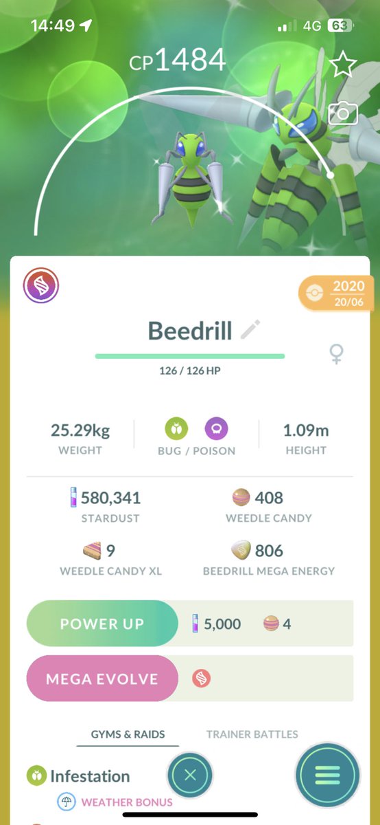 CoreyCHaynes's tweet photo. @PurpleFeebas My 1st shiny, believe it was a community day weedle https://t.co/31ybCbCvaX
