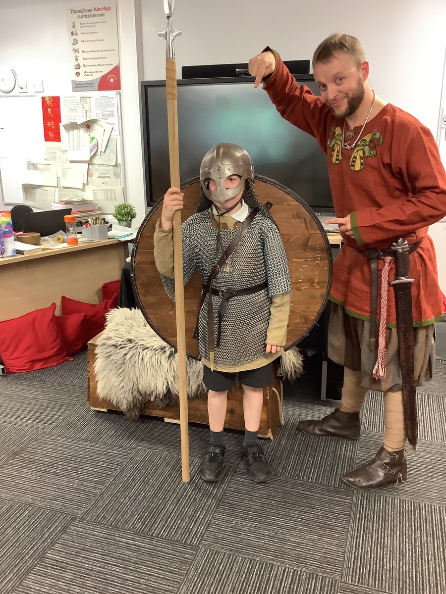StPhilipsY5B's tweet photo. What a Wonderful Viking Day! We had a visit from Olaf the Viking who told us all about everyday life as a Viking and their history. We had a battle in the afternoon where the Anglo-Saxons fought against the Vikings- it was a tie! #teamstphilips @StPhilipCEAP https://t.co/IGyTpXvsAX