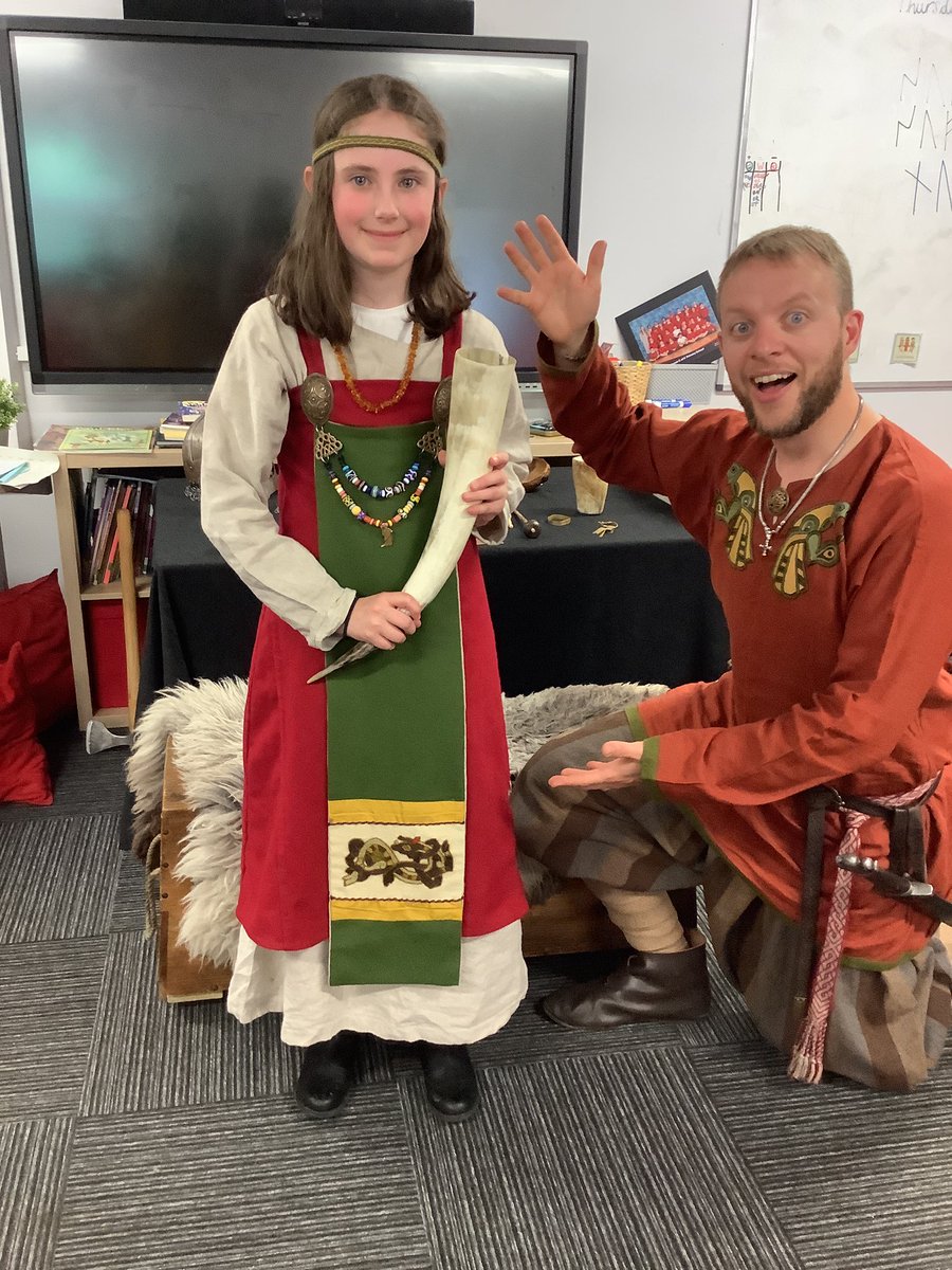 StPhilipsY5B's tweet photo. What a Wonderful Viking Day! We had a visit from Olaf the Viking who told us all about everyday life as a Viking and their history. We had a battle in the afternoon where the Anglo-Saxons fought against the Vikings- it was a tie! #teamstphilips @StPhilipCEAP https://t.co/IGyTpXvsAX