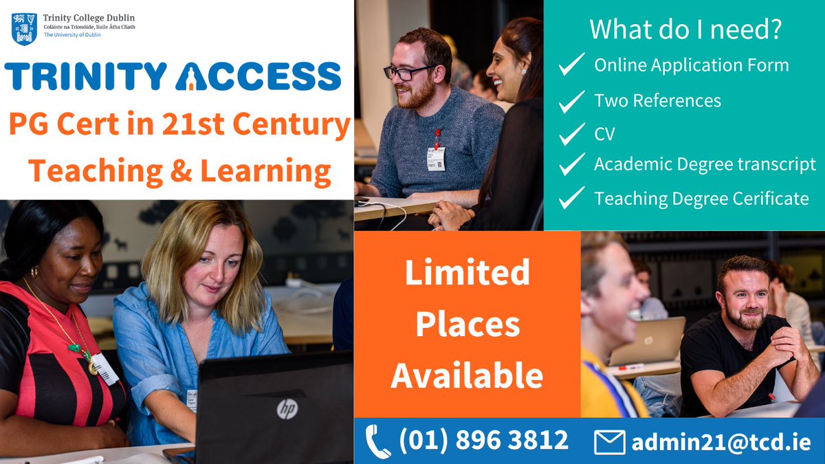 ❗️ LIMITED PLACES AVAILABLE ❗️

There are still limited places available for the 23/24 academic year! Applications will close on July 31st so be quick! 

Visit our website for further info &amp; to apply tcd.ie/education/cour… #edchatie #teachers #cpd #educators
