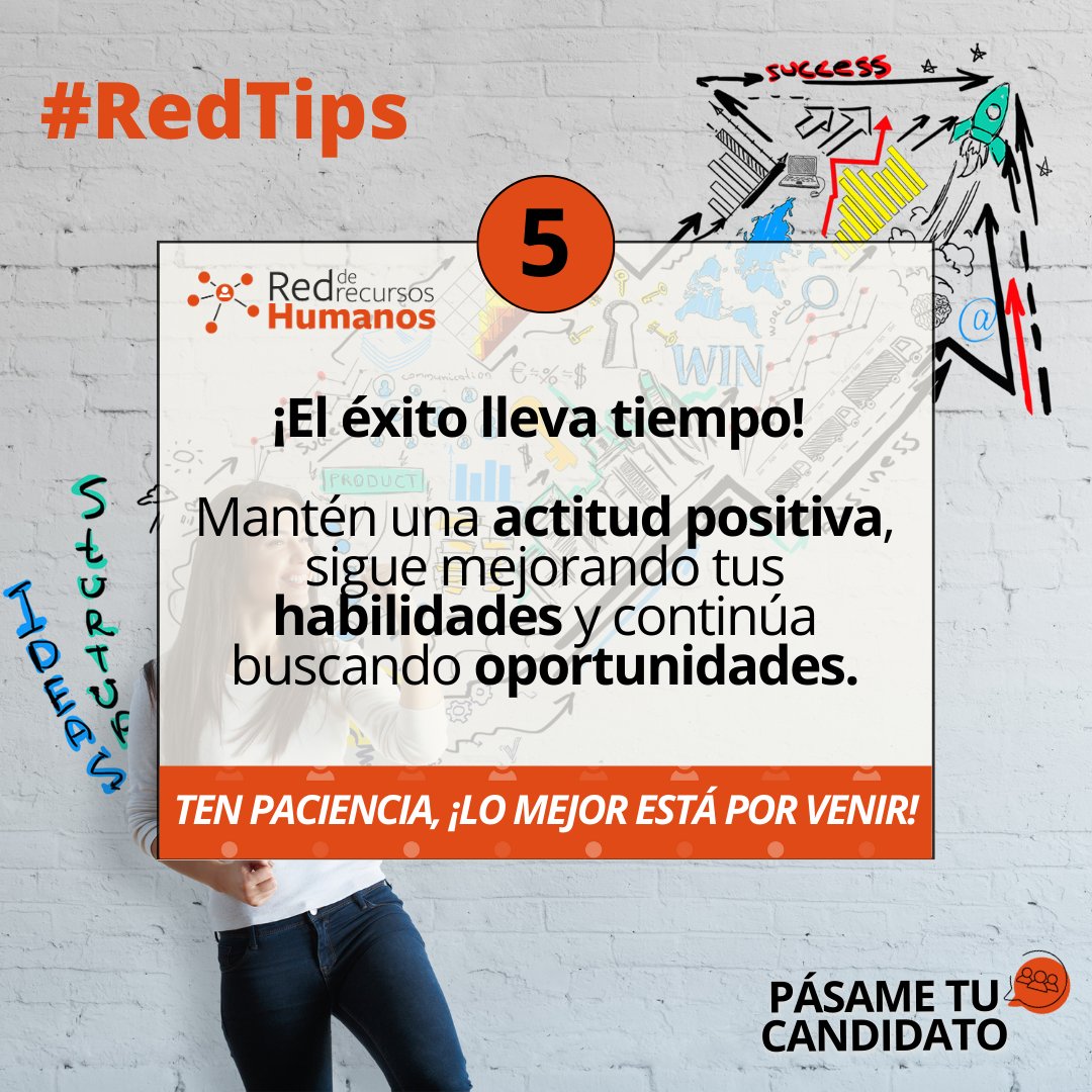 Redderrhh1's tweet image. ✨ ¡El éxito está a la vuelta de la esquina! Los 5 #RedTips infalibles para triunfar sin experiencia ya están aquí💡💼

🌟¡Ten paciencia, lo mejor está por llegar!⏳

😊 Mantén una actitud positiva, sigue puliendo tus habilidades y mantén tu búsqueda de oportunidades en marcha 💪