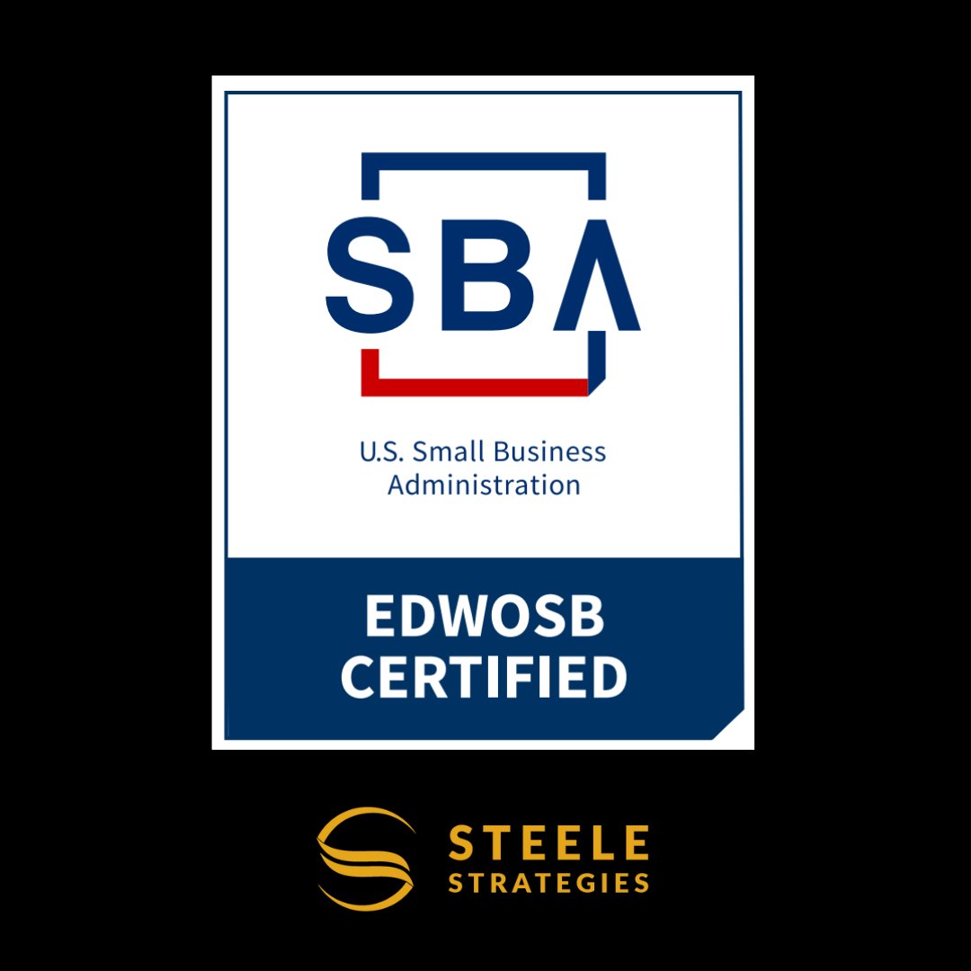🎉 Exciting News! 🎉 We are excited to share that Steele Strategies has officially achieved the prestigious Economically Disadvantaged Woman Owned Small Business (EDWOSB) certification from the Small Business Association (SBA)! 🌟 #EDWOSB #WomanOwned #SBACertified