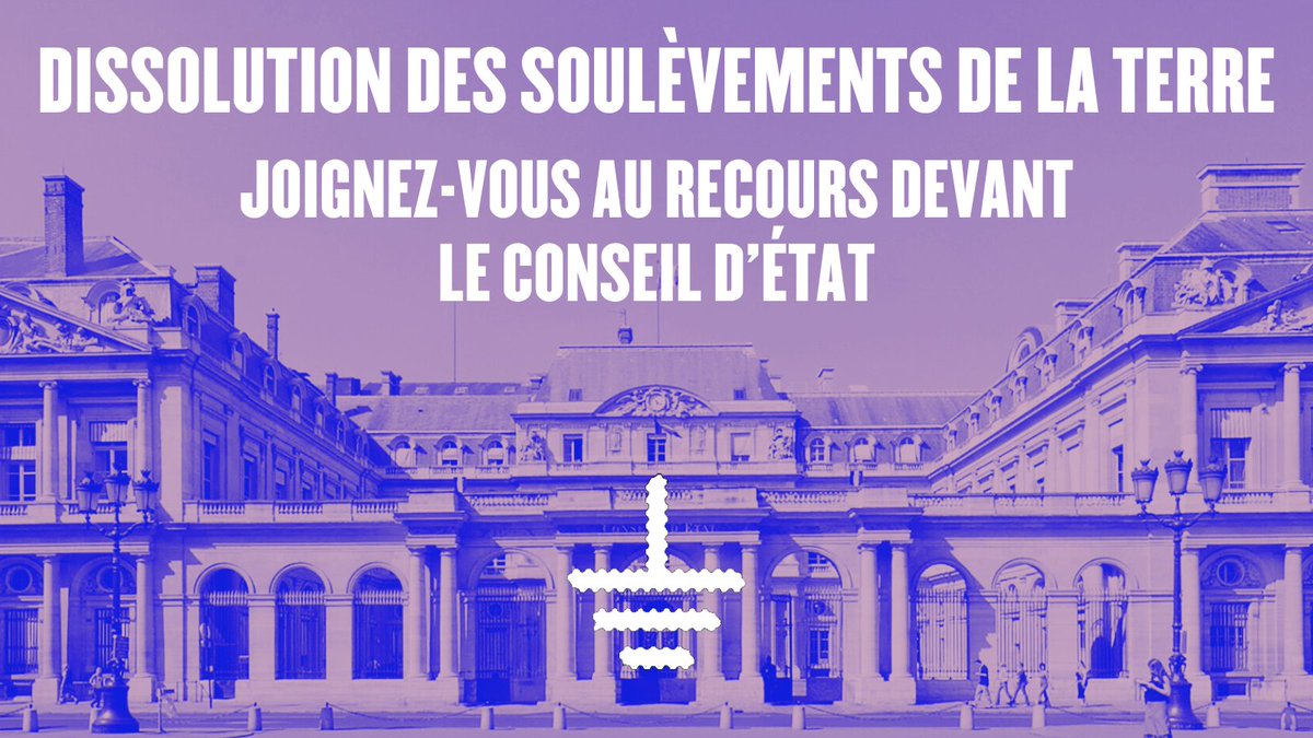 Rejoignez le RECOURS contre la DISSOLUTION des Soulèvements de la Terre 🙏

Pour contester cette décision politique injuste, nous allons déposer un recours fin juillet et vous pouvez vous y associer comme des milliers de personnes !

✅ FORMULAIRE : tinyurl.com/yc4nzkcx