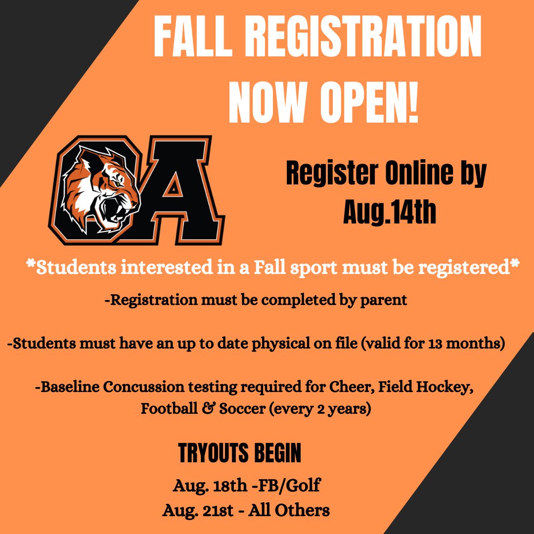 2023 Fall Registration is now open!  Get signed up today with the link below.  Click online registration on top right.  easton.k12.ma.us/our_schools/ol…