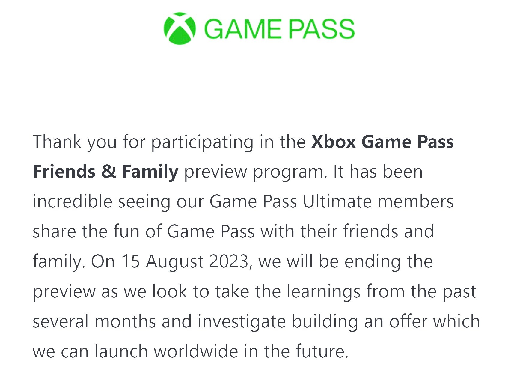 Xbox Game Pass: testes do plano para famílias e amigos acabam em agosto -  Adrenaline