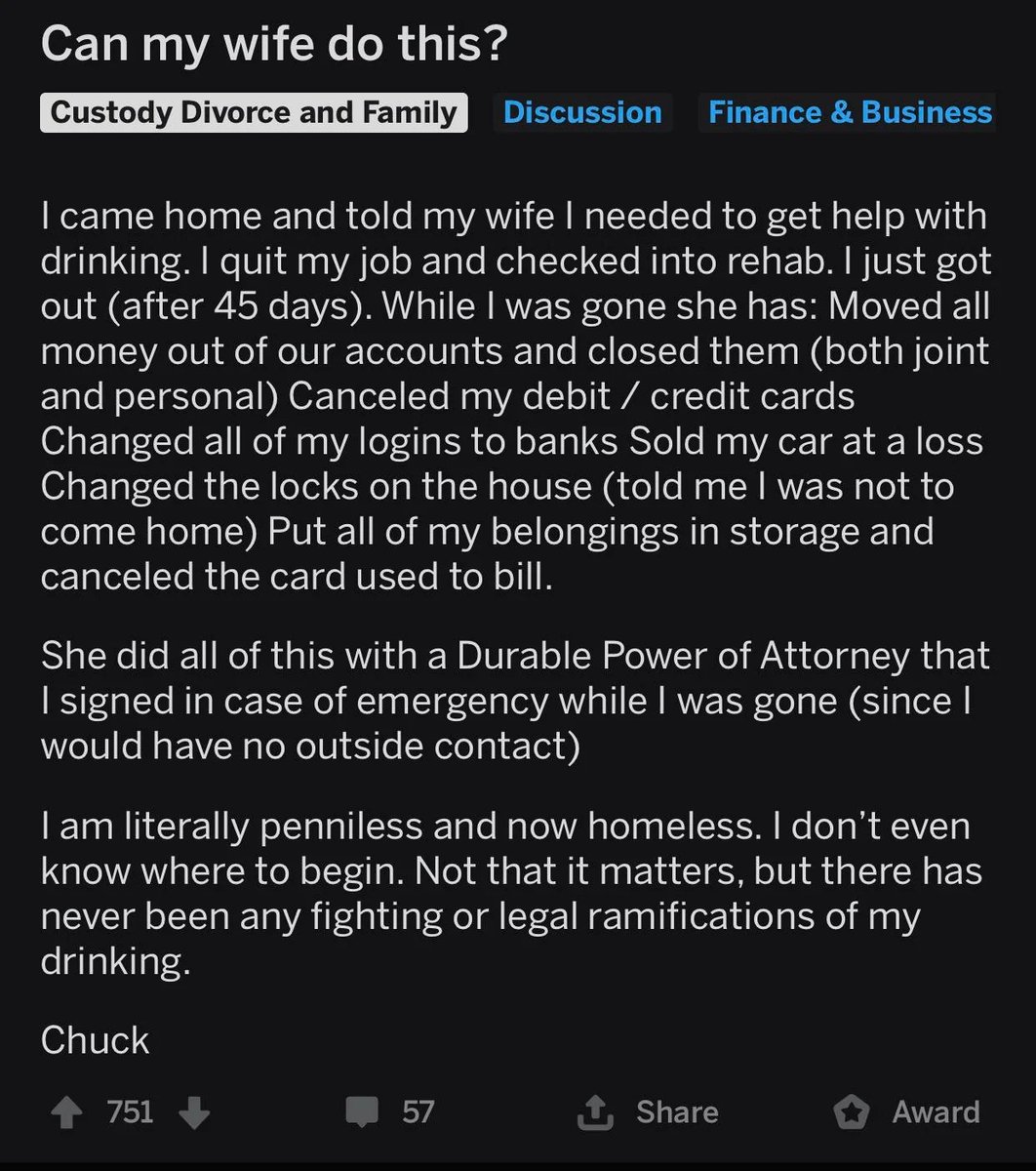 Men. Never get a joint account. Never sign over all your rights.

Never.