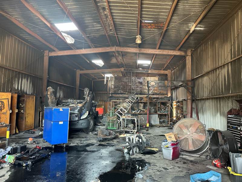 SynergyNDS's tweet photo. SynergyNDS responds to the Manatee County Port Authority Shop Building after it sustained extensive damage from a fire. Crews provided emergency stabilization services &amp; completed a walkthrough with a structural engineer to verify the building main frame integrity. https://t.co/FXZIB4Ypxl