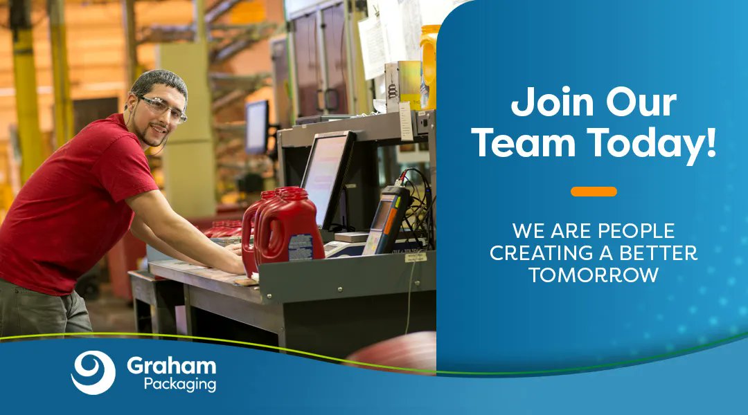 Join our team of creative innovators who are creating a better tomorrow. 

#job #career #opportunity #manufacturing #plasticsindustry #sustainablesolutions #innovation #globalcompany #grahampackaging