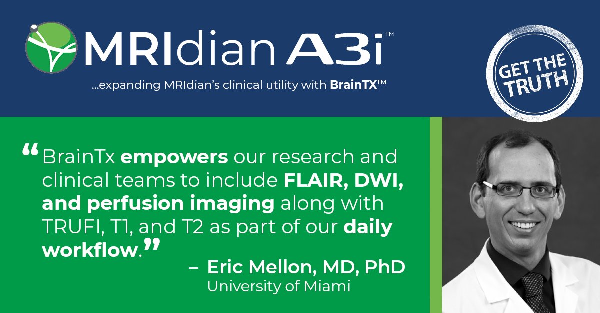 #BrainTx provides T1, T2, and TRUFI imaging along with FLAIR, DWI, and perfusion imaging. Watch our webinar recording to get the truth on how #MRIdian provides more options for research and clinical application: bigmarker.com/viewray/MRIdia…