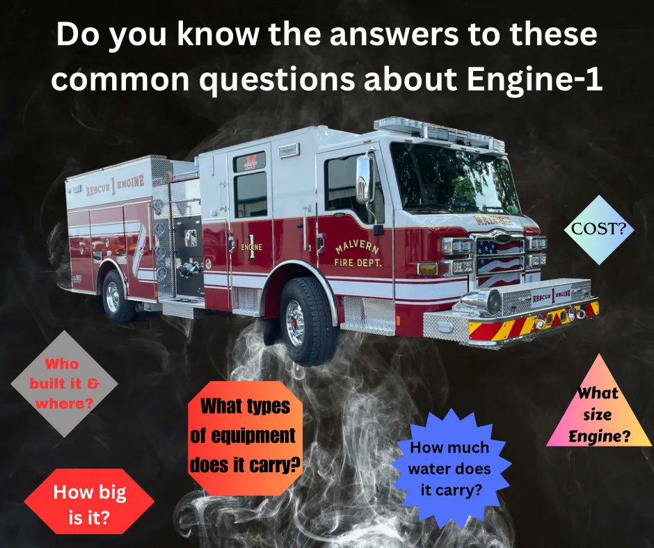 MalvernFD's tweet photo. Do you know the answers to these common questions we get about our Engine-1?  
 
Check back tomorrow for all the answers...

 #arkansasfiredepartment #malvernarkansas #yourmalvernfirefighters #engine1 #fireengine #KidsQuestions  #dontbeafraidtoask https://t.co/jhq4r1piWY