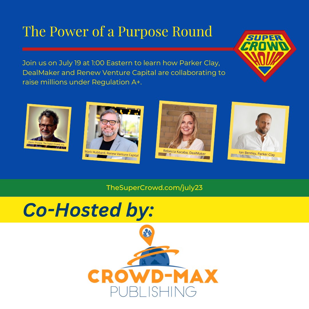 Register for #SuperCrowdHour and get 50% off with this link: events.humanitix.com/supercrowdhour… @crowd_max #ImpactCrowdfunding #DiverseFounders #SocialEntrepreneurs #CommunityCapital #ImpactInvestors #RIC #InvestmentCrowdfunding