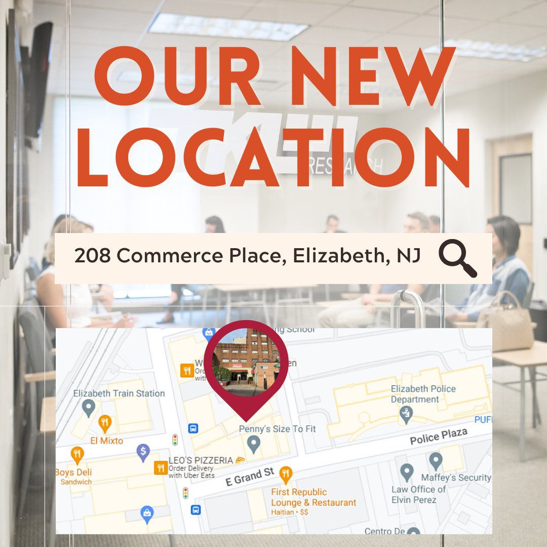 TKL_Research's tweet photo. Coming soon…

Our NEW location in Elizabeth will be opening this August!!

Call 201-587-0808 or fill out the form on our website to be enrolled in our first Elizabeth study!

https://t.co/QNaS6DVshD https://t.co/KBOkhscSz1
