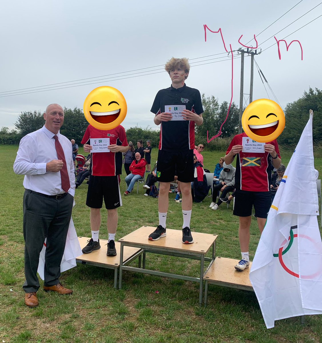 Photobombing my sons last sports day at High School has made my day complete! 😂

#embarrassingmum #schoolphoto