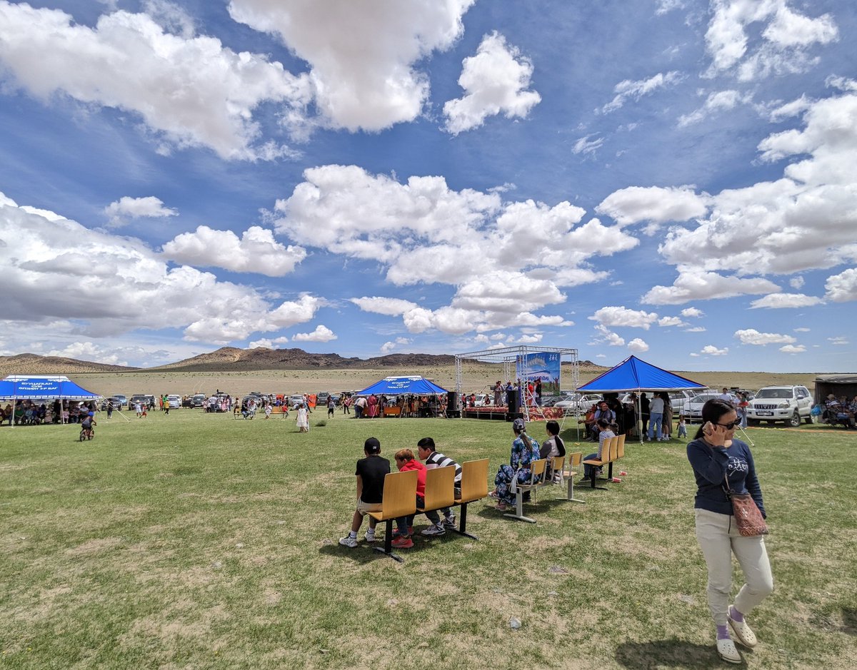 #Nadaam festival in south-central #Mongolia. City- and provincial- level celebrations typically include sporting events (incl horse racing), music, and general good will and family time.
