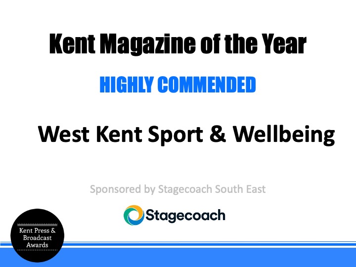 's tweet image. #KPBA Highly Commended Kent Magazine of the Year, sponsored by @StagecoachSE, is @WestKentSport