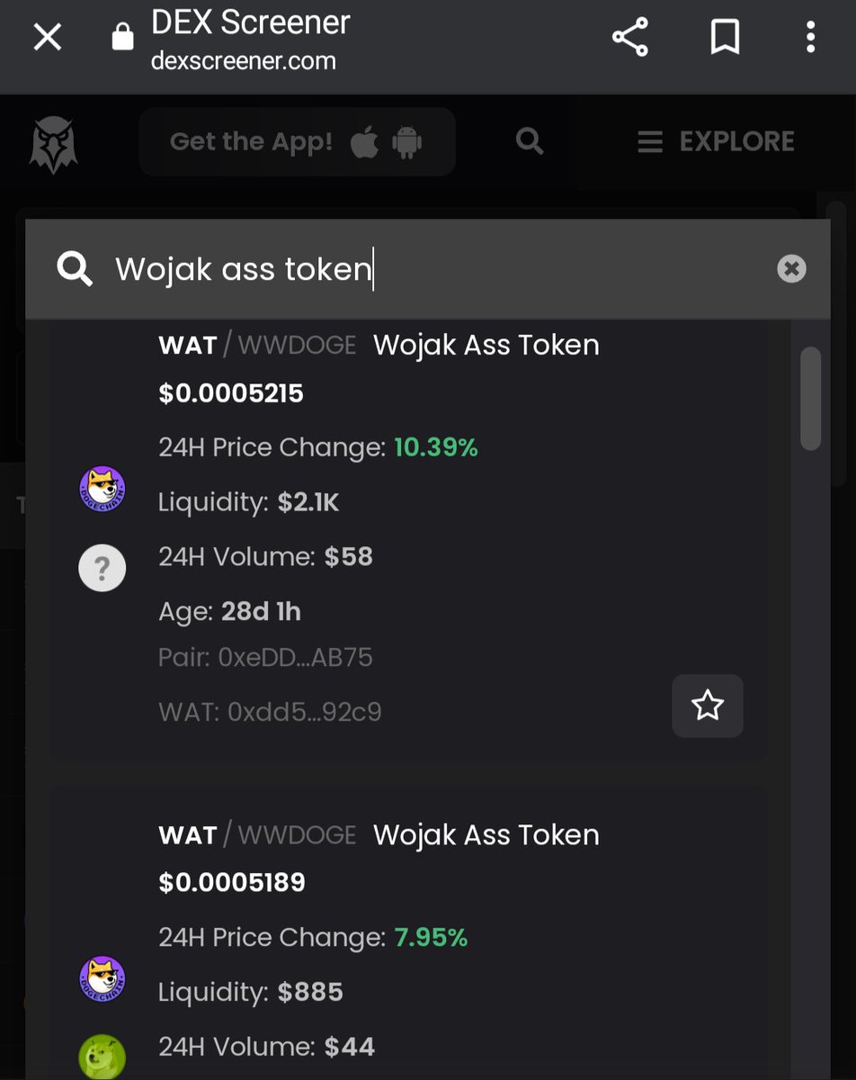 The Markets are green and so is $WAT on both @wojakfi and <a href="/DogeShrek/">Doge Shrek</a>.
WAT are you waiting for? Get some Wojak Ass Token now and earn $WOJK reflections or stake it in the #Dogeshrek farms to earn $DOGECORN.