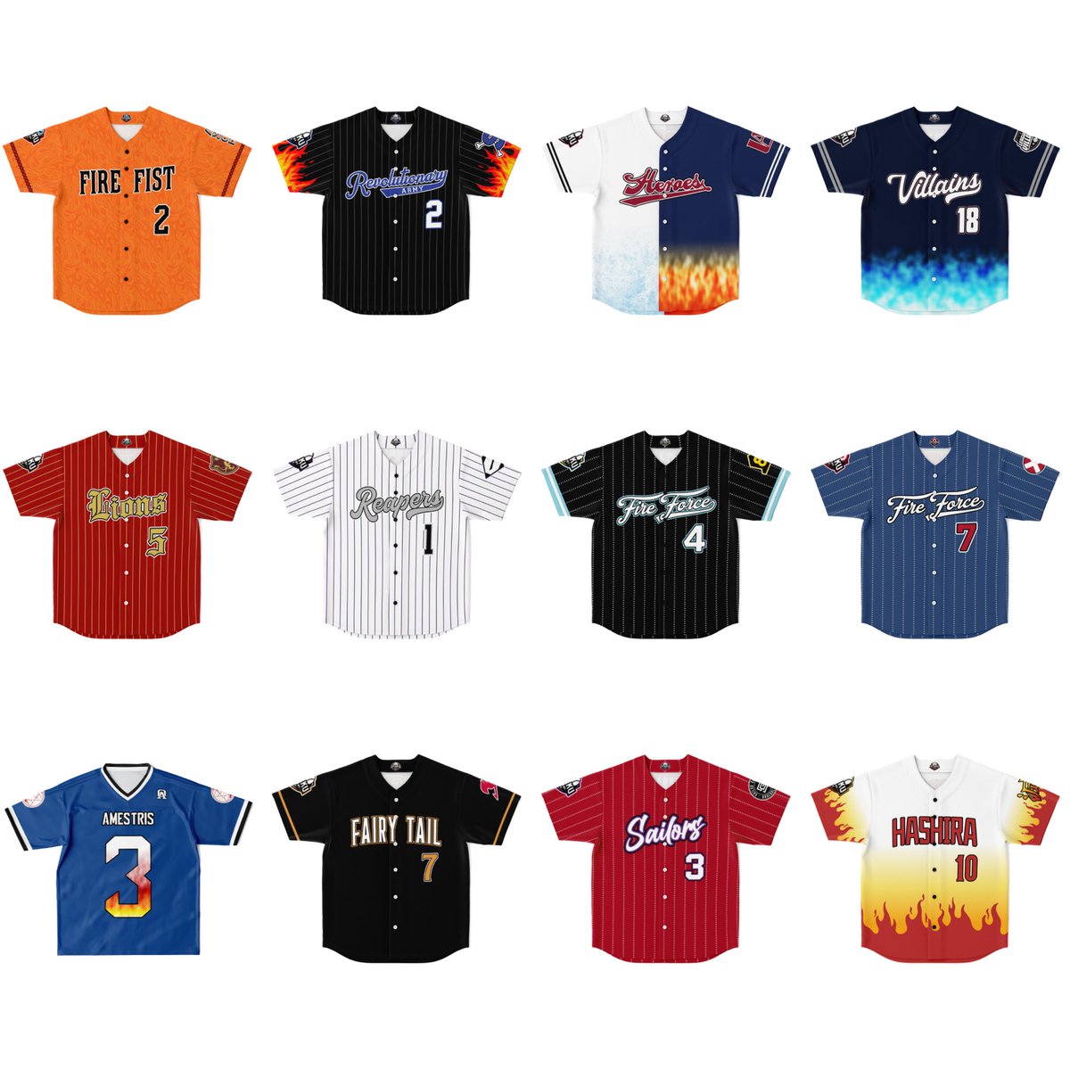 🔥FIRE USER DROP IS LIVE🔥

11 brand new jersey designs plus a second chance at the Flame Hashira jersey! Preorders close on Friday, July 28th, at 9PM EST, so get your orders in now!