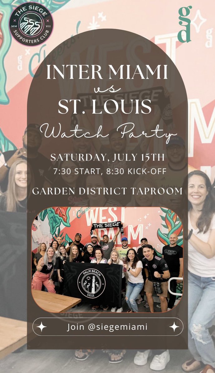 SiegeMiami's tweet photo. for our friends up north! come hang with us at Garden District Taproom in WPB for this saturdays game! https://t.co/Z8ZIHv97Tt
