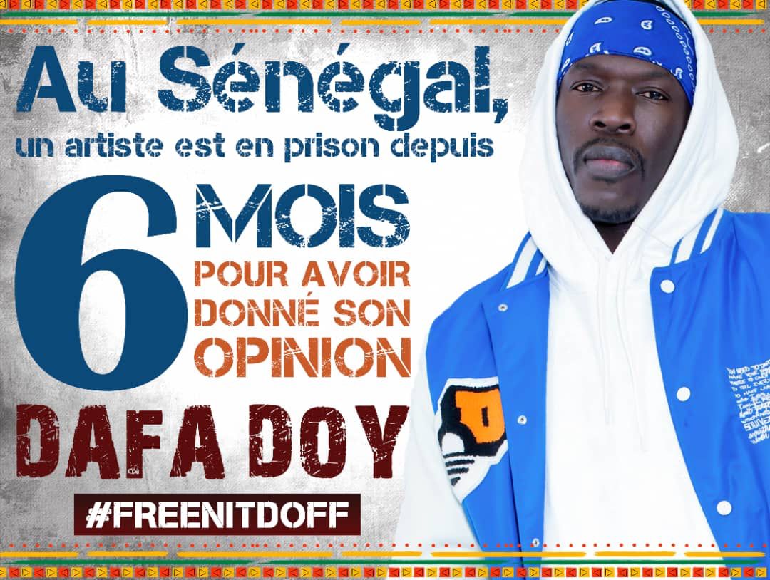 PapeSidy's tweet photo. Au Sénégal 🇸🇳, Un artiste est en prison depuis 6 Mois, pour avoir donné son opinion !
#FreeNitdoff #ClaDictature
#FreeSenegal https://t.co/bJgLbckhVF