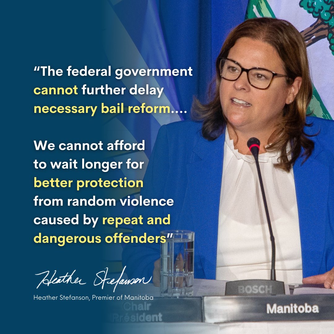 We need bail reform now for repeat and dangerous offenders.

Manitobans deserve to feel safe at home and in their communities. #mbpoli #cdnpoli
