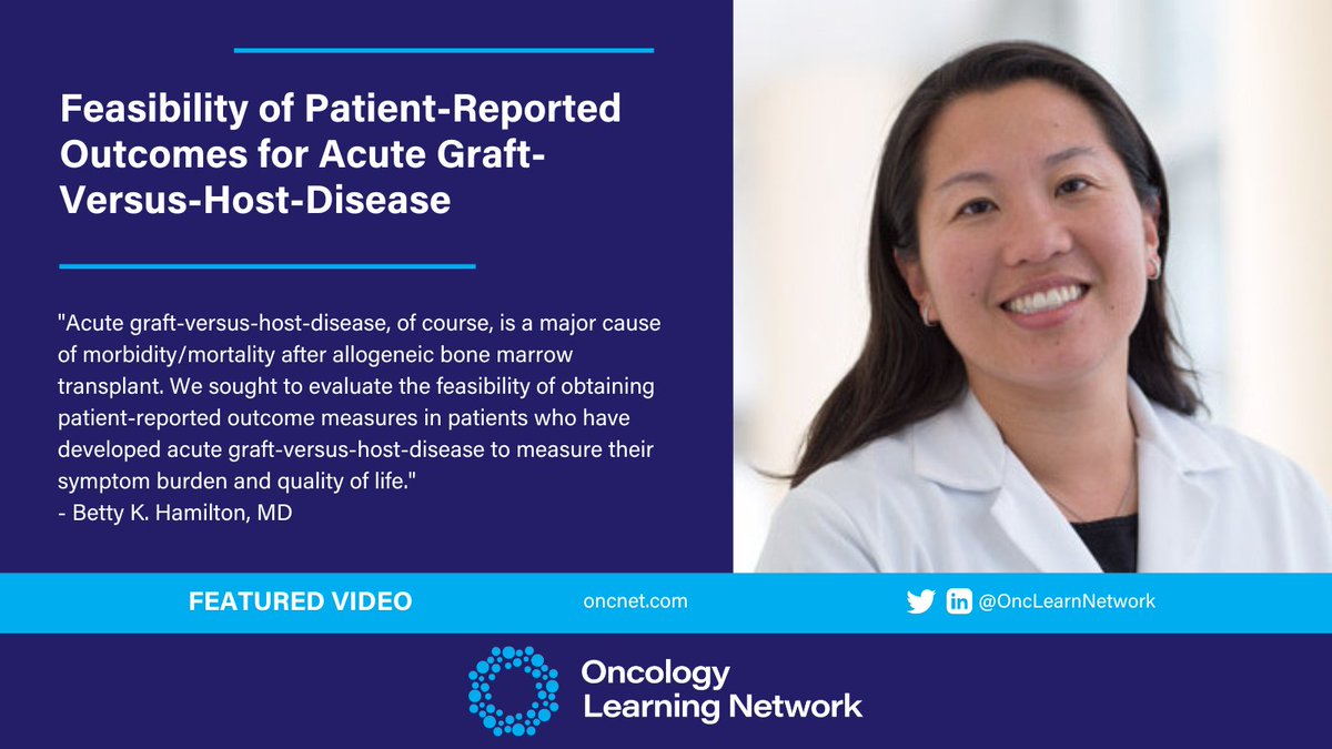 Oncology Learning Network (@onclearnnetwork) on Twitter photo Here, Betty K. Hamilton, MD, discusses the findings of a pilot trial analyzing patient-reported outcomes for the management of patients with acute graft-versus-host-disease (#GVHD). Follow along here: hmpgloballearningnetwork.com/site/onc/video… <a href="/hamiltkyb/">Betty Ky Hamilton</a> <a href="/ClevelandClinic/">Cleveland Clinic</a> Here, Betty K. Hamilton, MD, discusses the findings of a pilot trial analyzing patient-reported outcomes for the management of patients with acute graft-versus-host-disease (#GVHD). Follow along here: hmpgloballearningnetwork.com/site/onc/video… <a href="/hamiltkyb/">Betty Ky Hamilton</a> <a href="/ClevelandClinic/">Cleveland Clinic</a>