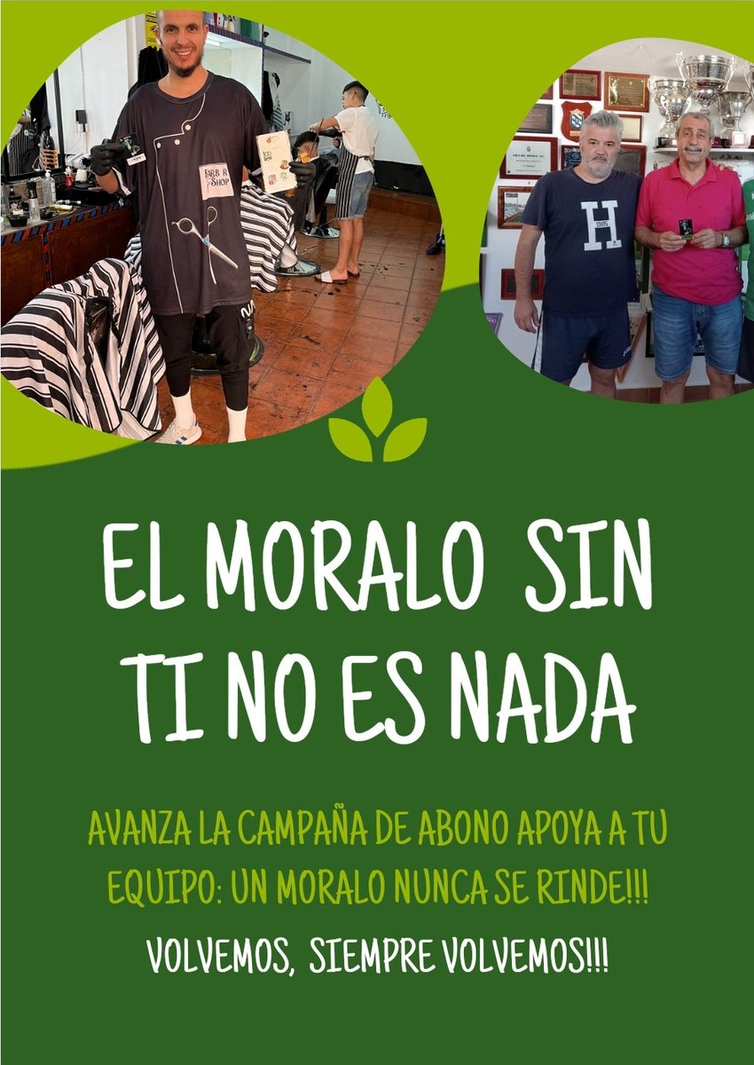 MORALO_CP's tweet photo. Campaña de Abonos del Moralo CP, gracias a Peluquería Jaime y a Fernando Fernandez por vuestra lealtad al Club. 
Por cada abonado nuevo regalaremos unos stick (pegatinas para el móvil) del MoraloCP. https://t.co/gXo7NWWE2g