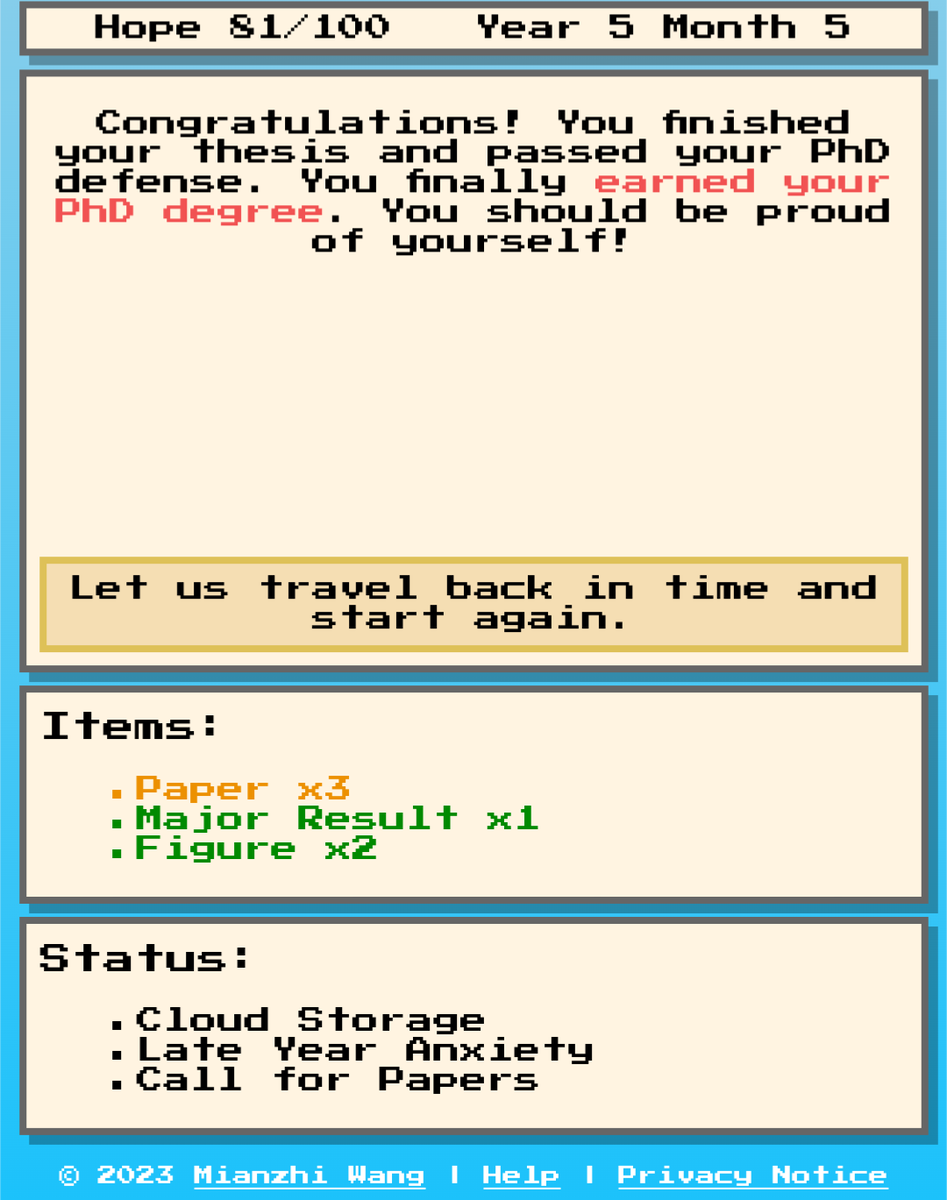 Drop everything and do this PhD simulator 😂 #toosoon #tooreal #toofunny research.wmz.ninja/projects/phd