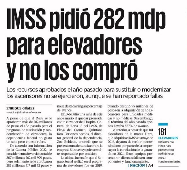 aracelibs's tweet photo. Después de saber que una niña de 6 años murió prensada en un elevador del IMSS, ¿no sienten tristeza, coraje, asco y vergüenza de cómo el putogobierno de morena use nuestros impuestos para todo, menos para cuidar a la población?… https://t.co/lnrpwyKEYy