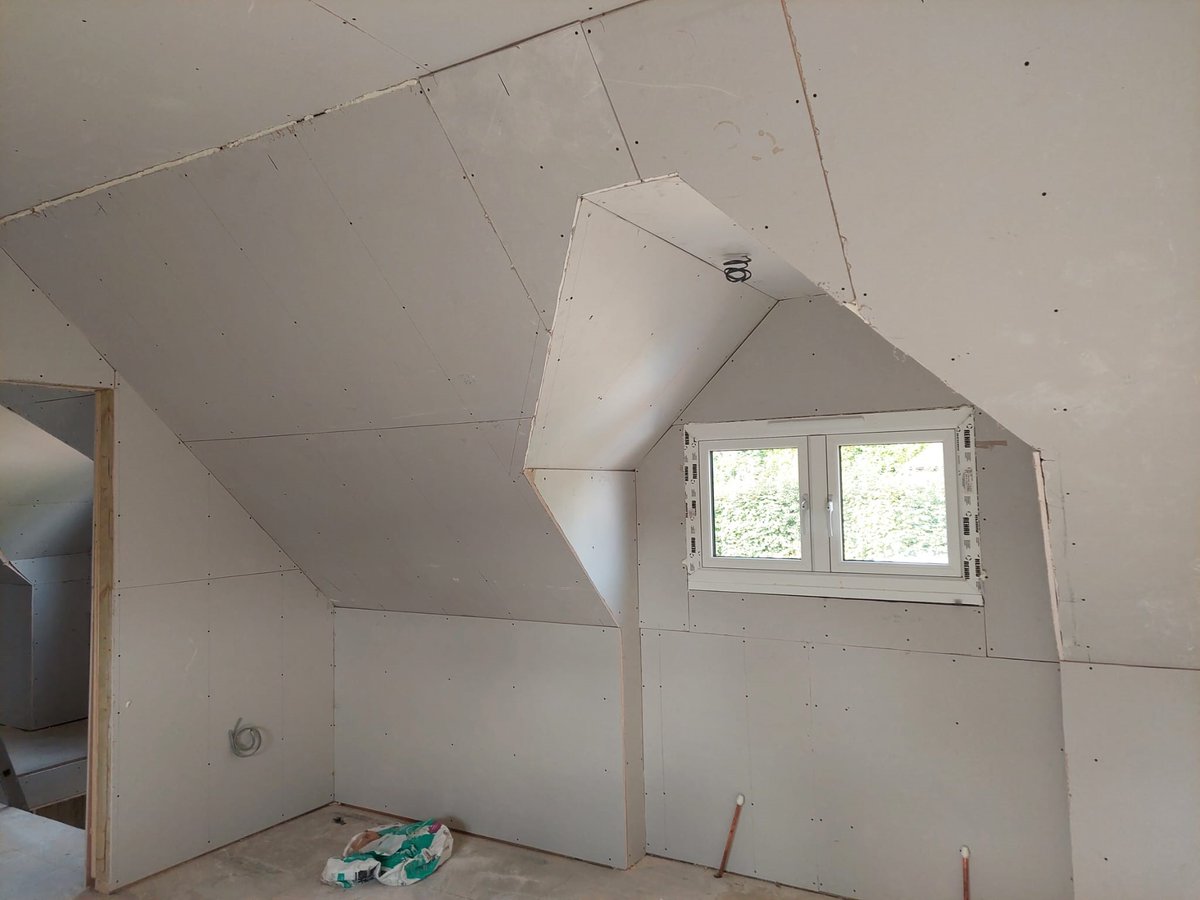 Another project we've got on the go, a full house renovation and loft conversion over in Highclere. Stripping everything back and relining ready for plastering. 
#LoftConversions #Renovations #Plastering